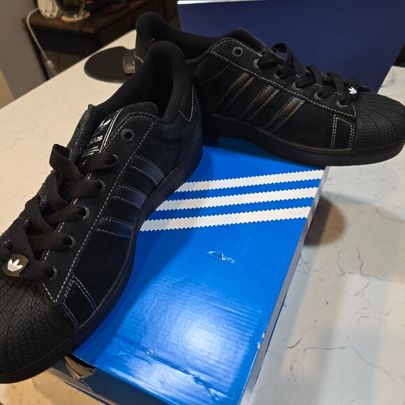 adidas Originals SUPERSTAR II MEN'S SHOES JH5470 black ON Black MENS 13 NEW - Picture 3 of 8